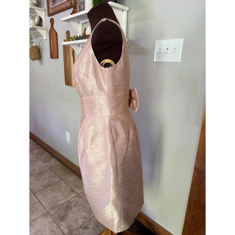 Alfred Sung Pearl Pink Bow Back Dupioni Cocktail Dress D522 Womens 10 event - Picture 3 of 10